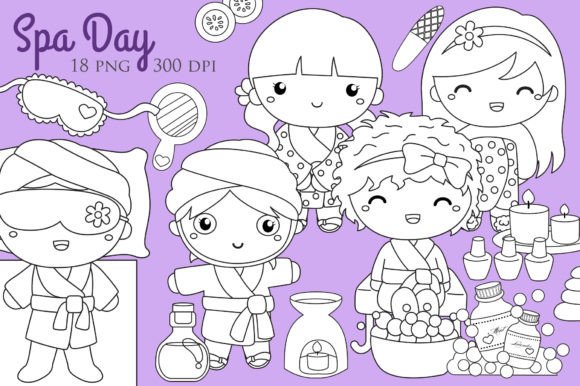 Download Girl Doing Spa Treatment Day Digi Stamp - Men Collection