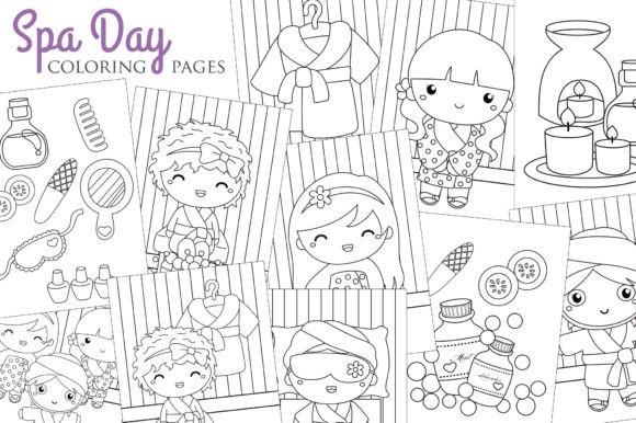 Download Kids Girl Spa Beauty Treatment Coloring - Men Collection