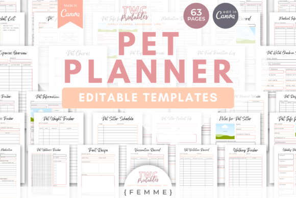 Download Pet Planner Canva Templates | FEMME - Templates Collection