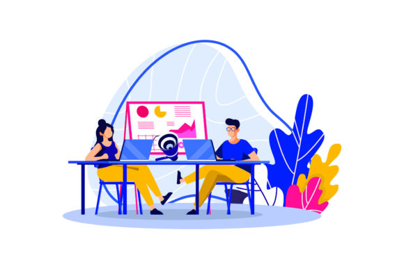 Download Flat Illustration Asset - Office - Premium Resources