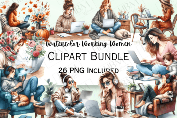 Download Watercolor Working Women Clipart - Men Collection